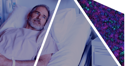 man laying in hospital bed looking away from camera